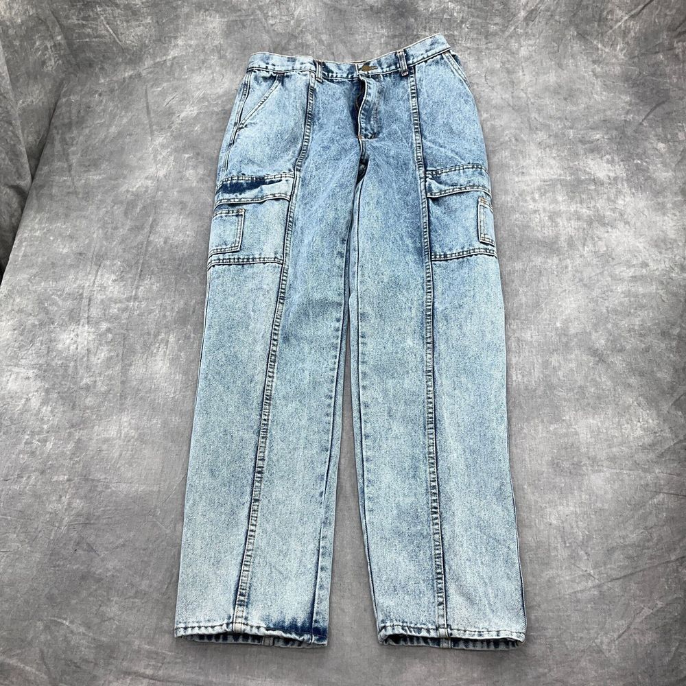 Brams de Paris Jeans Men 34"W x 31"L Faded Blue Large Pockets‎ Retro VTG 90s